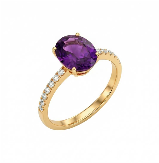 Anello Gazzola Gioielli Donna Amuleto in Oro giallo Ametista 1.79 Ct AN-1222-16-2-18-13-AM-OV-N-F-VS - AN-1222-16-2-18-13-AM-OV-N-F-VS